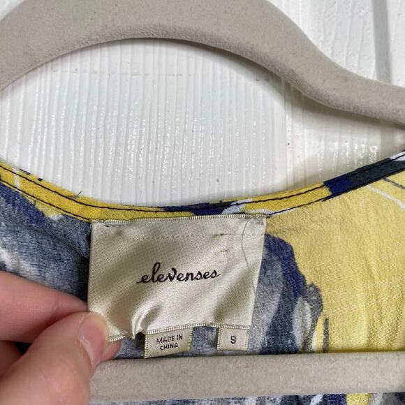 ANTHROPOLOGIE Elevenses Somerset Romper Yelow Gray Floral Size Small Summer - Picture 5 of 6